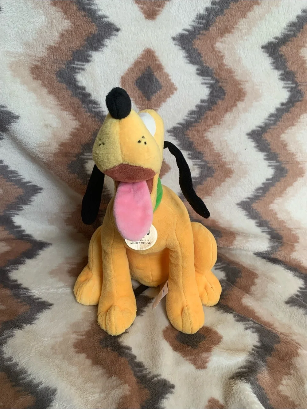 Disney Theme Parks PLUTO Dog Tag If Found Return to Mickey 10” Plush